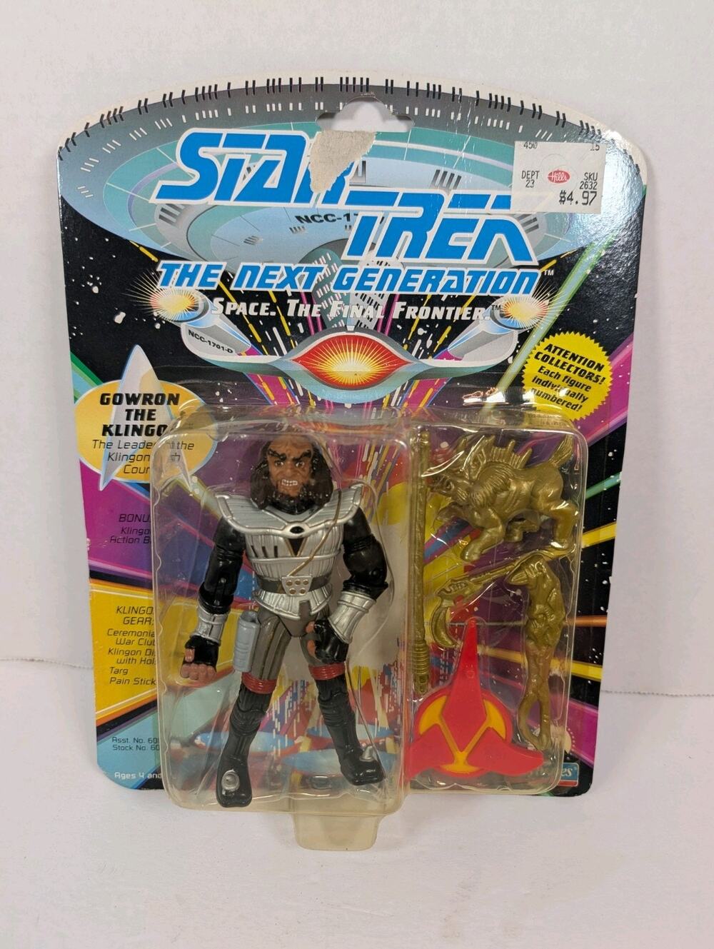 Star Trek The Next Generation, Gowron The Klingon, 1992 Playmates Figure SEALED